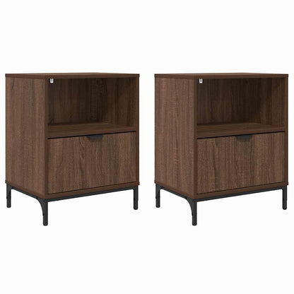Nachttisch 2 pcs Braun Eichen-Optik 49 x 36 x 61 cm