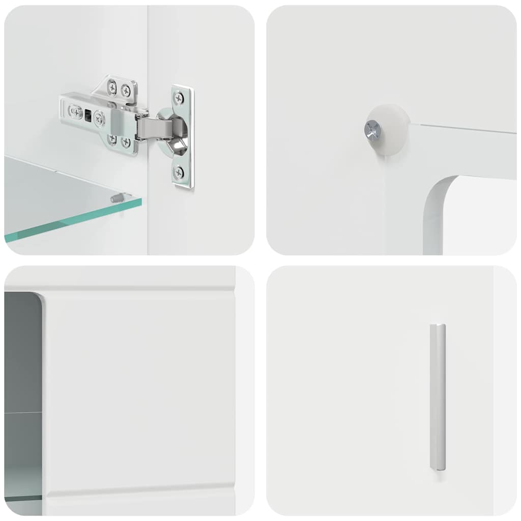 Sideboard mit Regal FLORIN Hochglanz Weiß 55,5 x 29 x 103 cm