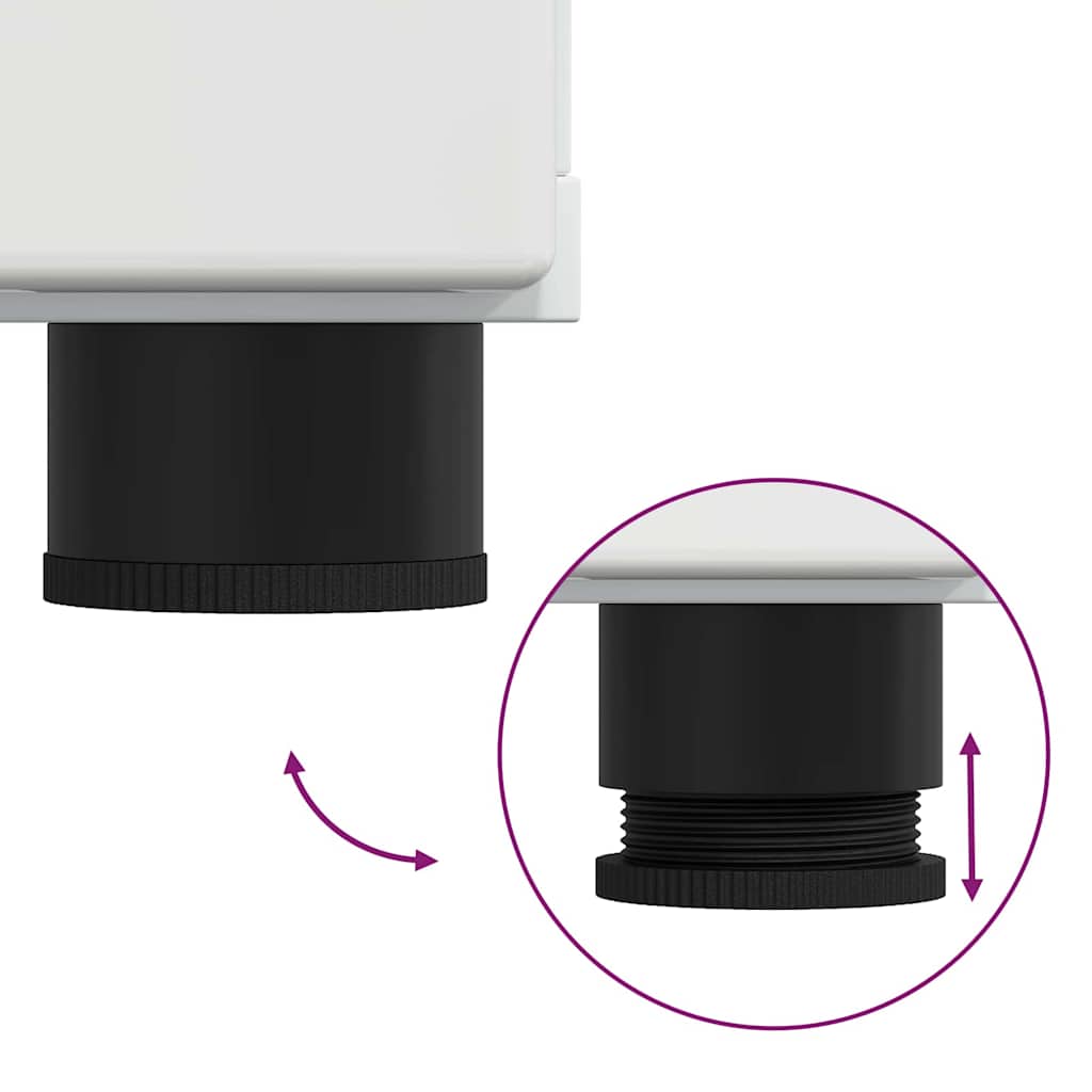 Sideboard mit Regal FLORIN Hochglanz Weiß 55,5 x 29 x 103 cm