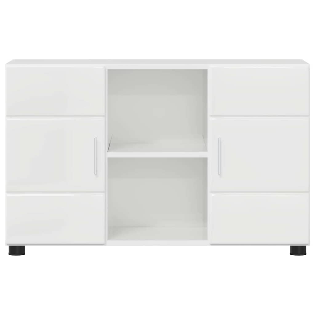 Sideboard mit Regal FLORIN Hochglanz Weiß 88,5 x 30,5 x 55,5 cm