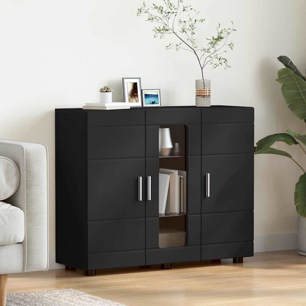 Holzschrank Schwarz 88,5 x 30,5 x 73 cm Holzwerkstoff