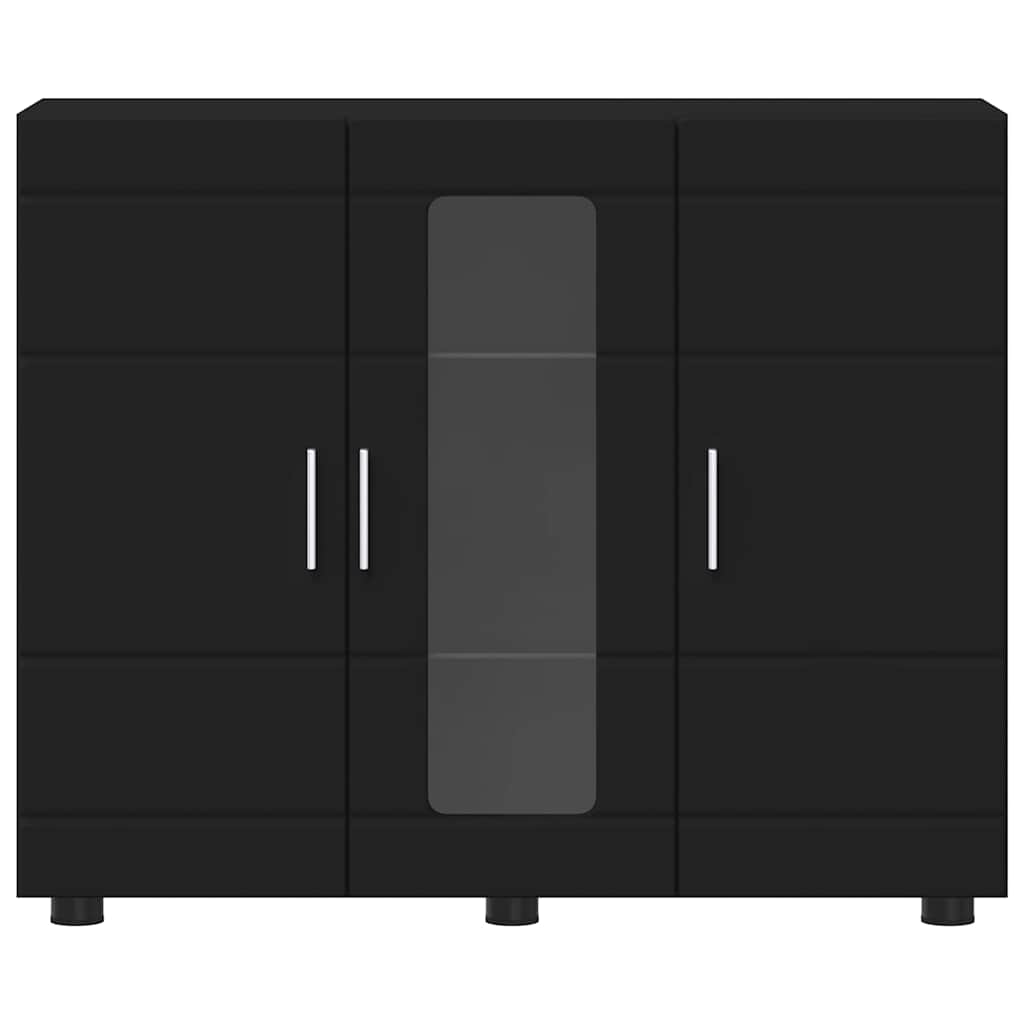 Holzschrank Schwarz 88,5 x 30,5 x 73 cm Holzwerkstoff