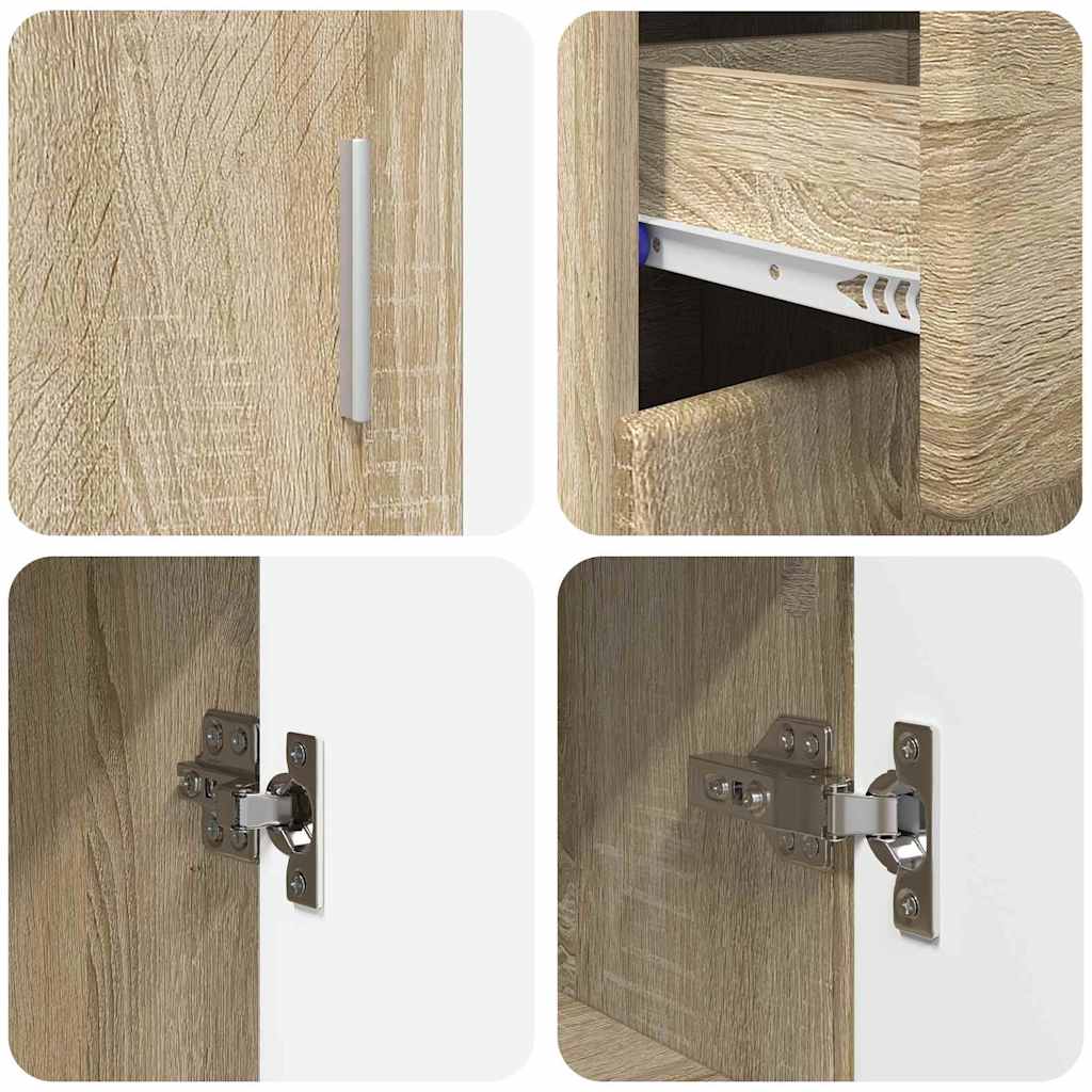 Sideboard FLORIN Sonoma-Eiche 88,5 x 30,5 x 73 cm Holzwerkstoff