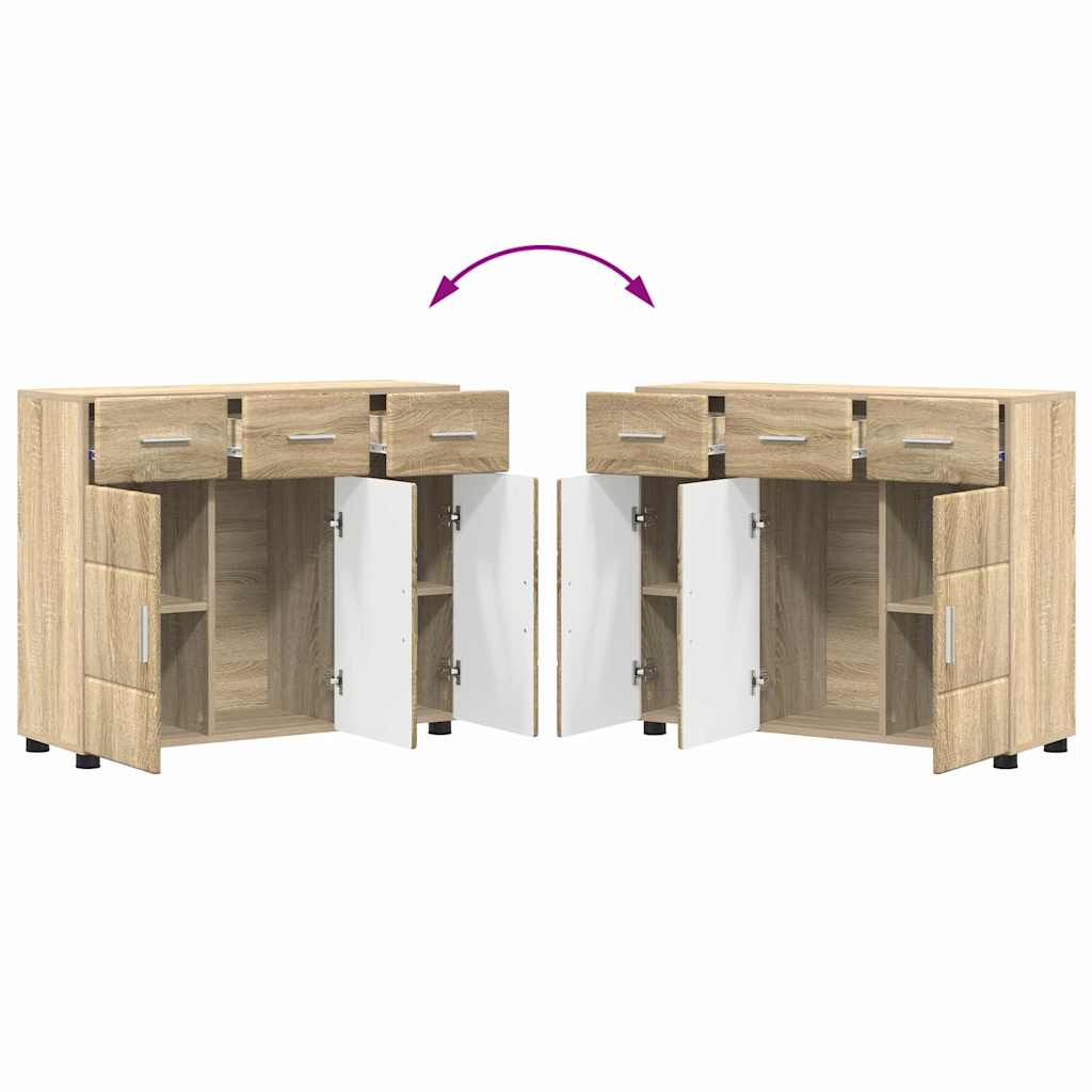 Sideboard FLORIN Sonoma-Eiche 88,5 x 30,5 x 73 cm Holzwerkstoff