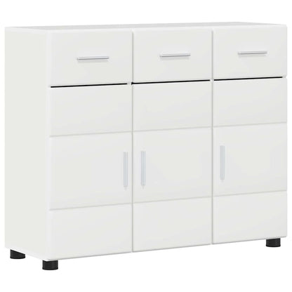 Sideboard mit Regal FLORIN Hochglanz Weiß 88,5 x 30,5 x 73 cm