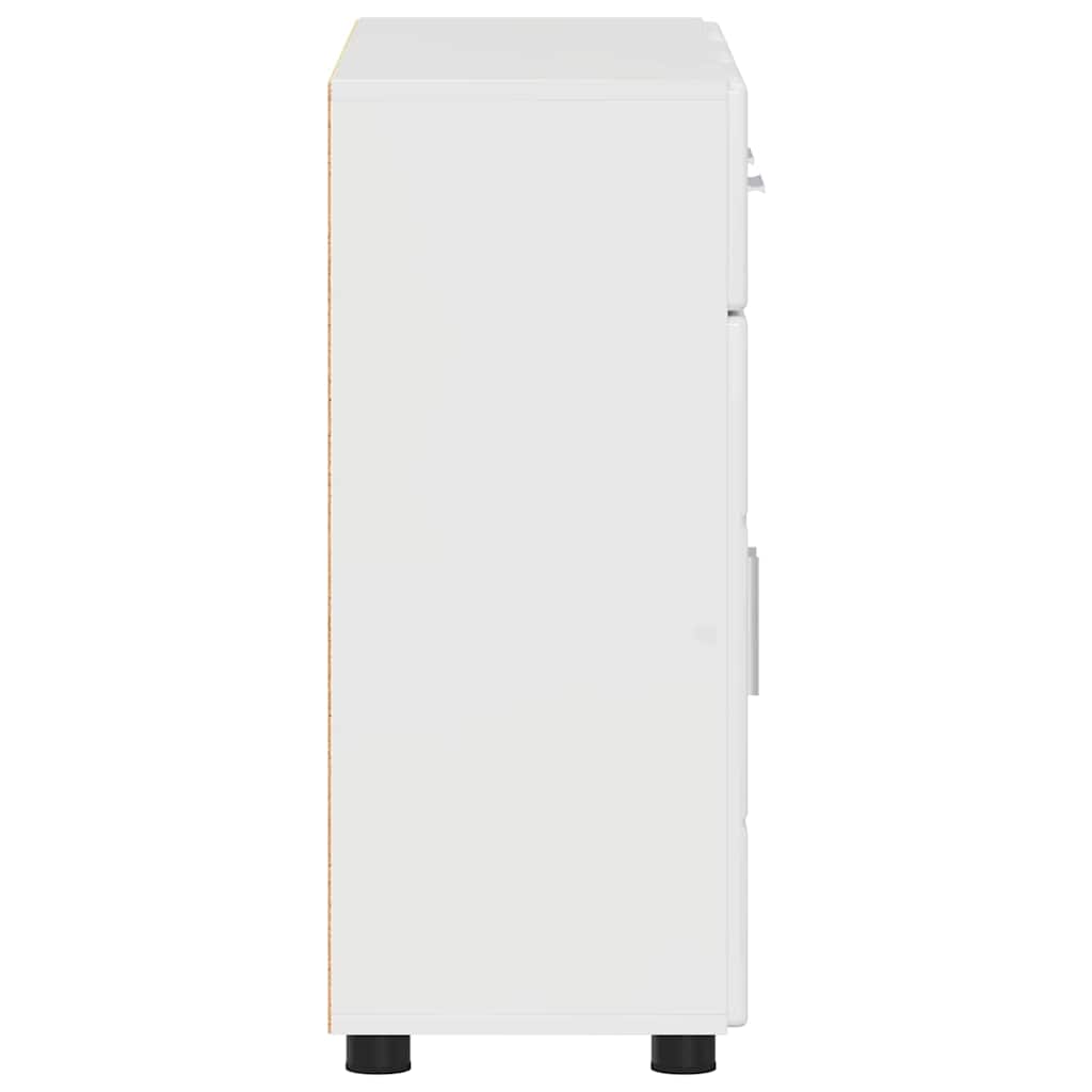 Sideboard mit Regal FLORIN Hochglanz Weiß 88,5 x 30,5 x 73 cm