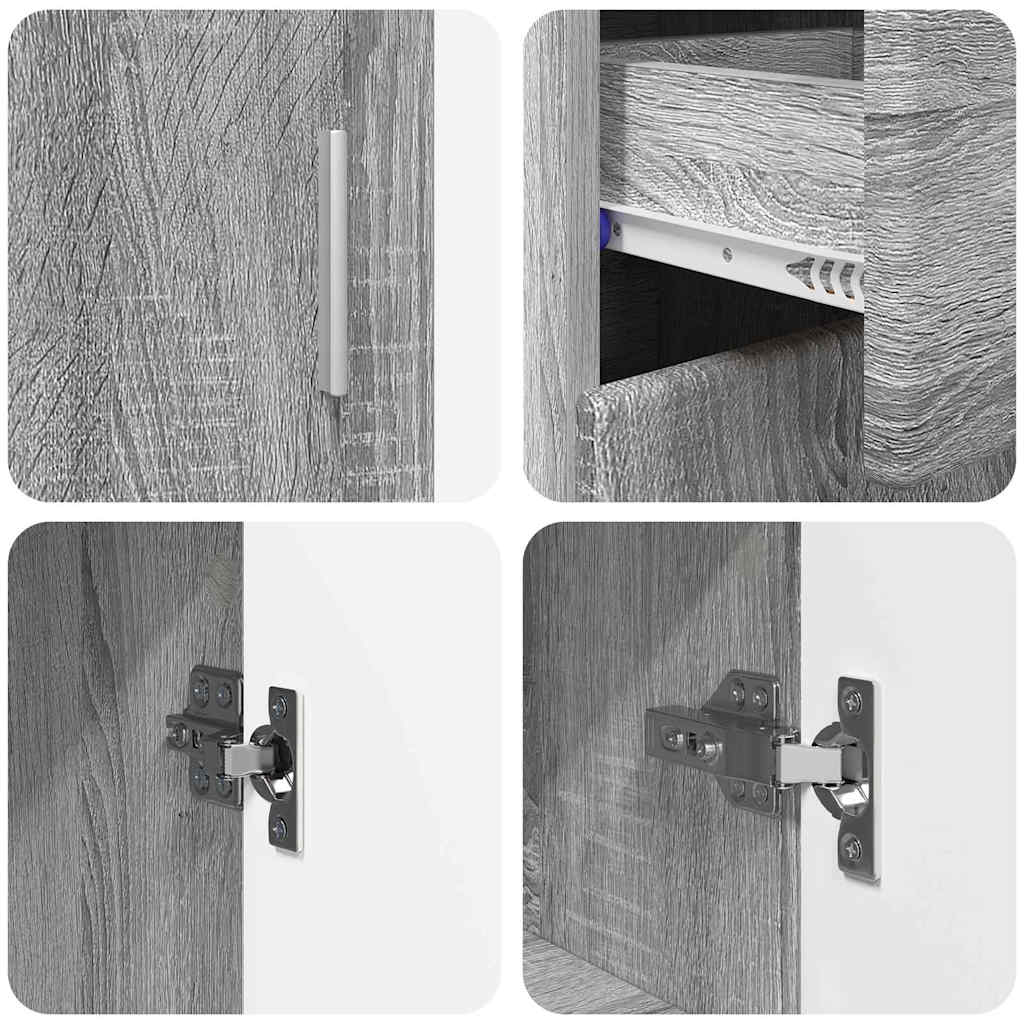 Sideboard mit Regal FLORIN Graues Sonoma 88,5 x 30,5 x 73 cm