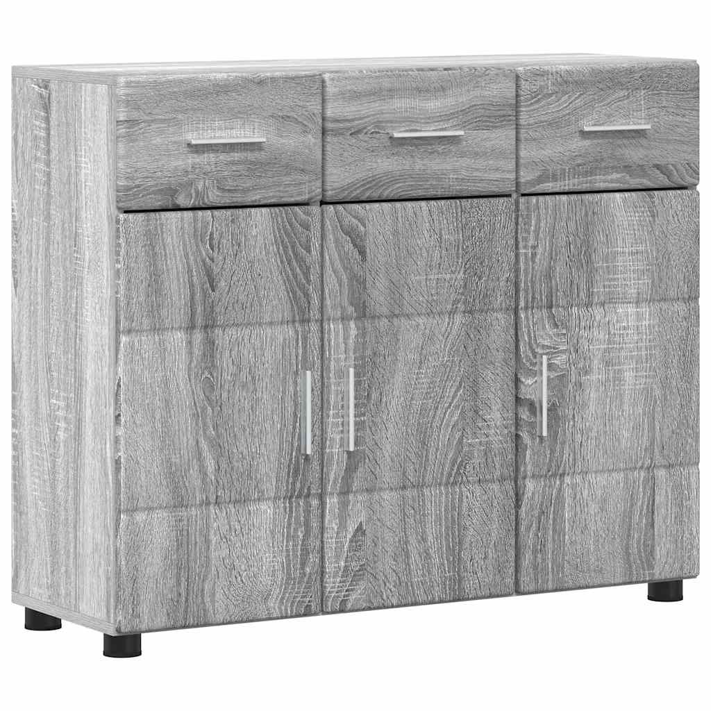 Sideboard mit Regal FLORIN Graues Sonoma 88,5 x 30,5 x 73 cm