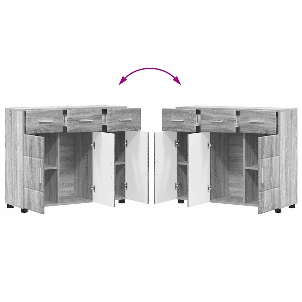 Sideboard mit Regal FLORIN Graues Sonoma 88,5 x 30,5 x 73 cm