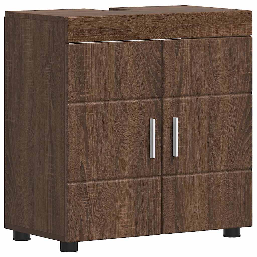 Badezimmerschrank-Set TULUM Braun Eichen-Optik 60 x 34 x 63 cm