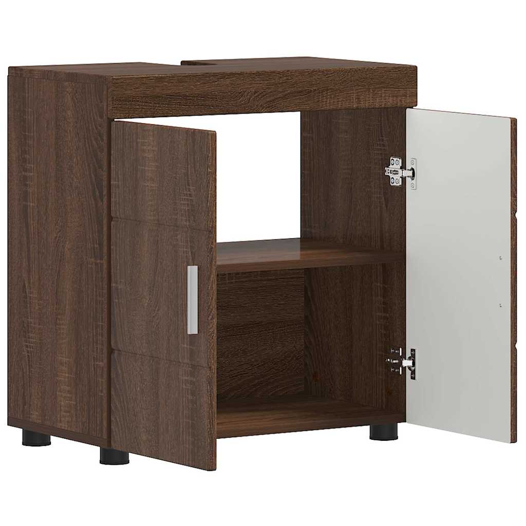 Badezimmerschrank-Set TULUM Braun Eichen-Optik 60 x 34 x 63 cm