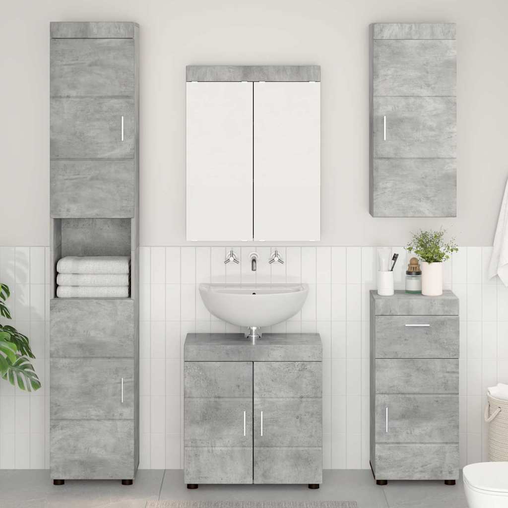 Badezimmer-Wandschrank TULUM Beton Grau 37 x 24,5 x 86 cm