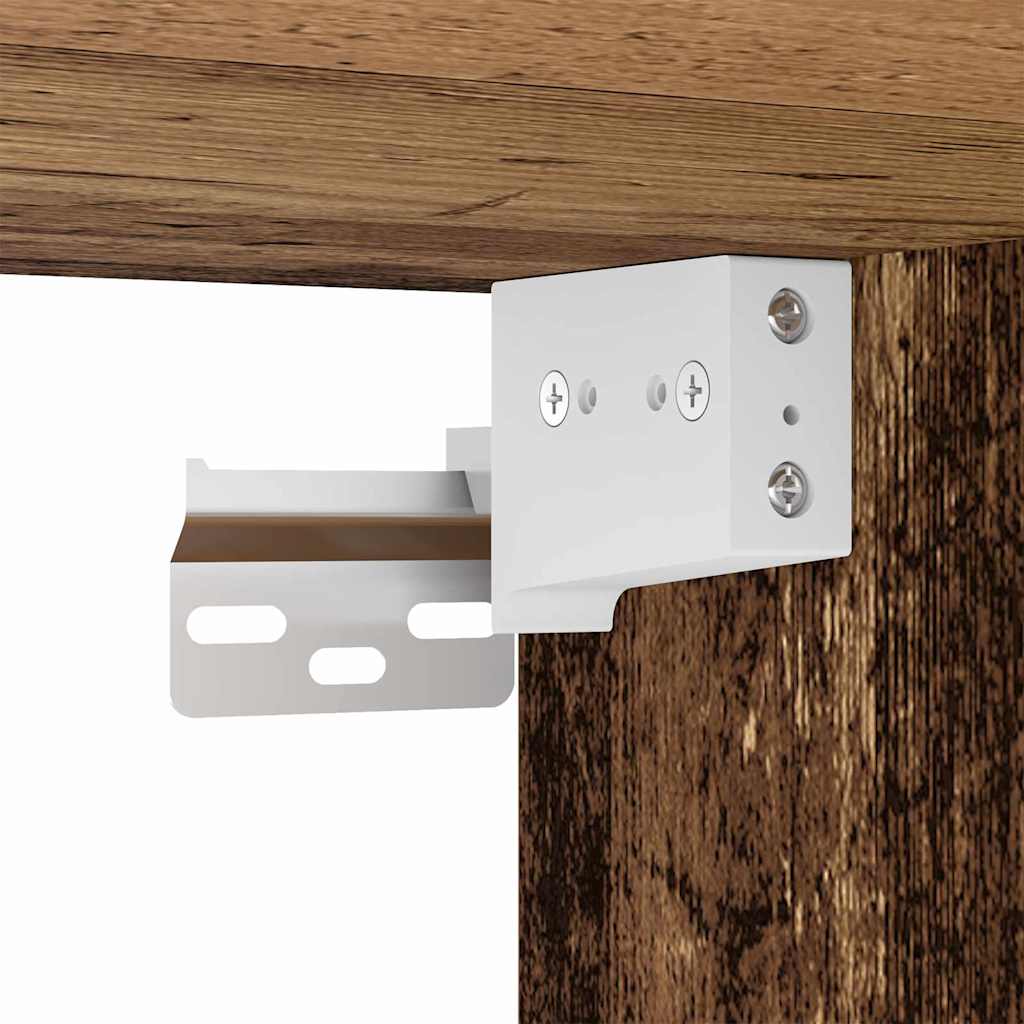 Badezimmer-Wandschrank mit Tür TULUM Altholz 37 x 24,5 x 86 cm