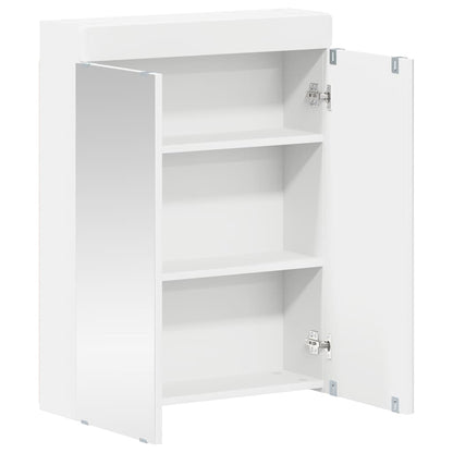 Badezimmerspiegelschrank mit Regal TULUM Weiß 60 x 16,5 x 78 cm
