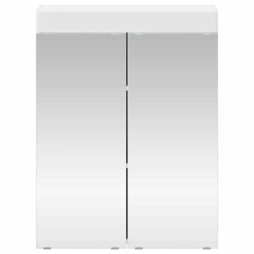 Badezimmerspiegelschrank mit Regal TULUM Weiß 60 x 16,5 x 78 cm