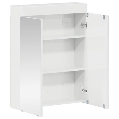 Badezimmerspiegelschrank TULUM Hochglanz Weiß 60 x 16,5 x 78 cm