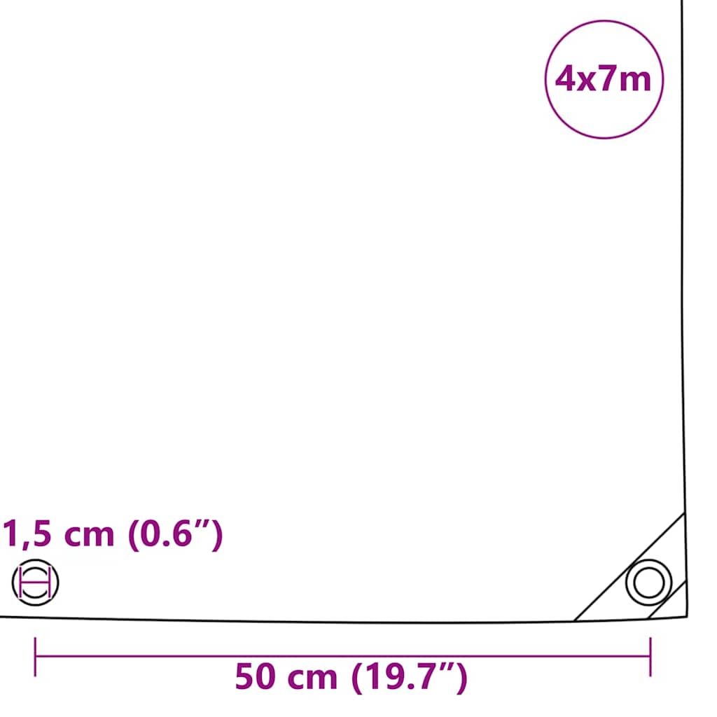 Plane 650g / m² Braun 4 x 7 m Canvas mit PVC-Beschichtung