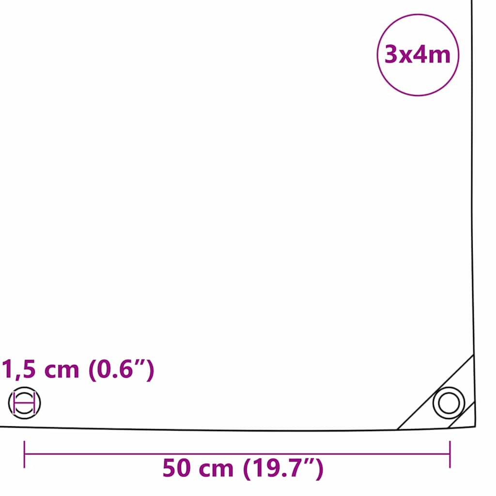 Plane 650g / m² Beige 3 x 4 m Canvas mit PVC-Beschichtung