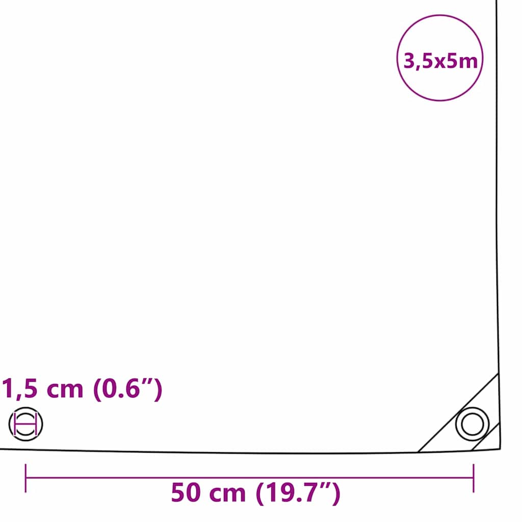 Plane 650g / m² Beige 3,5 x 5 m Canvas mit PVC-Beschichtung