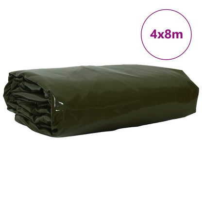 Plane 650g / m² Olive Grün 4 x 8 m Canvas mit PVC-Beschichtung