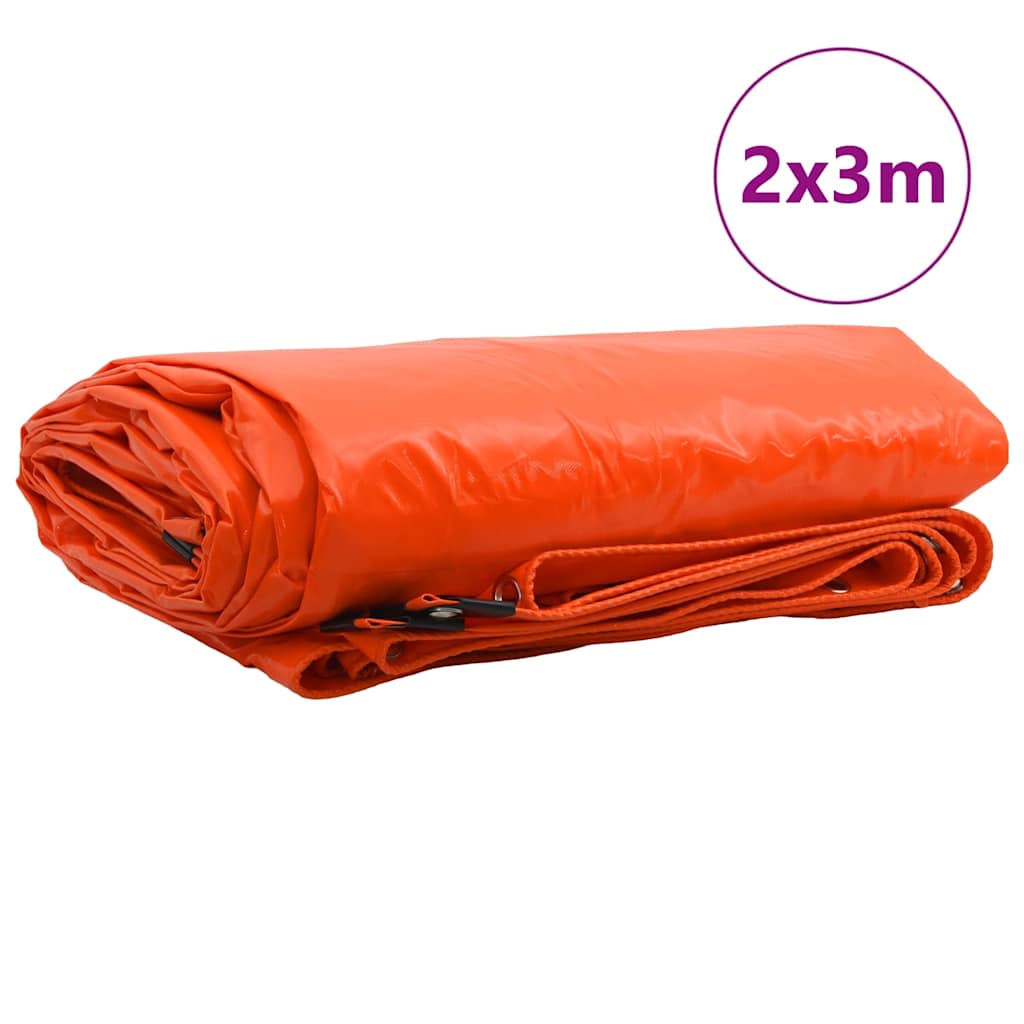 Plane 650g / m² Orange 2 x 3 m Canvas mit PVC-Beschichtung