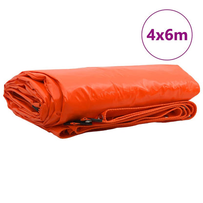 Plane 650g / m² Orange 4 x 6 m Canvas mit PVC-Beschichtung