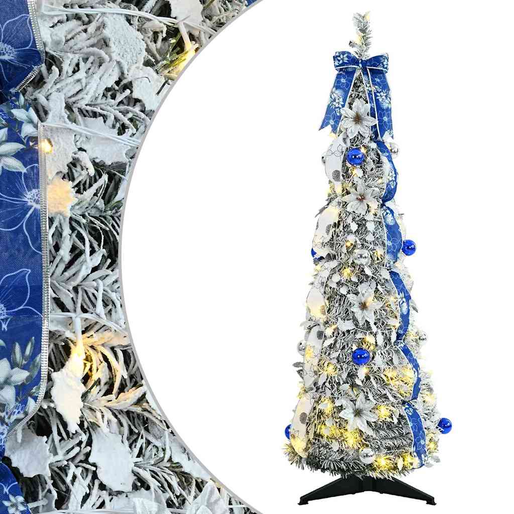 Künstlicher Weihnachtsbaum mit 50 LEDs Weiß 120 cm PVC