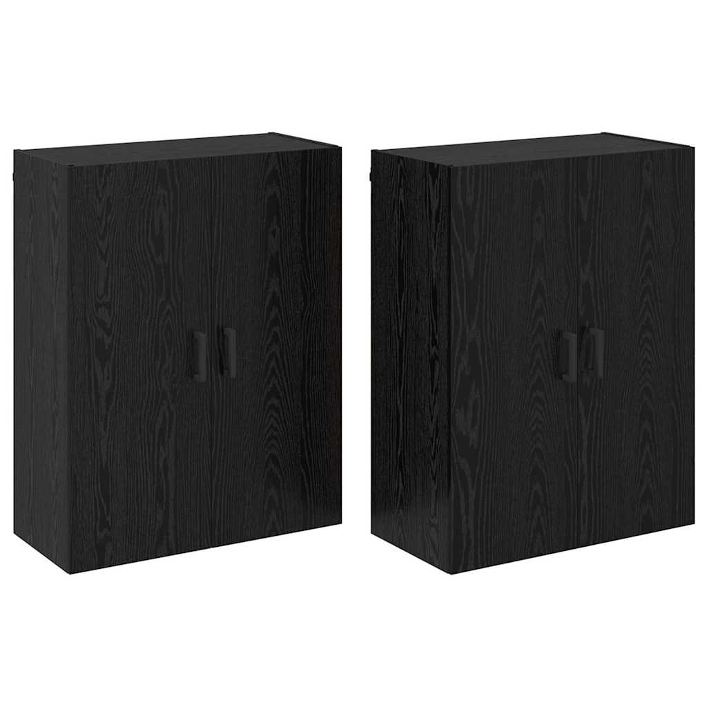 Wandschrank 2 pcs Schwarz Eichen-Optik 69,5 x 34 x 90 cm