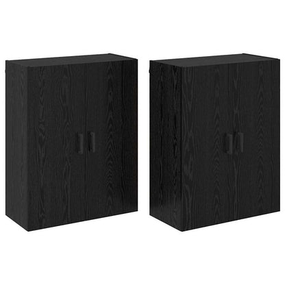 Wandschrank 2 pcs Schwarz Eichen-Optik 69,5 x 34 x 90 cm