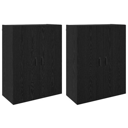 Wandschrank 2 pcs Schwarz Eichen-Optik 69,5 x 34 x 90 cm