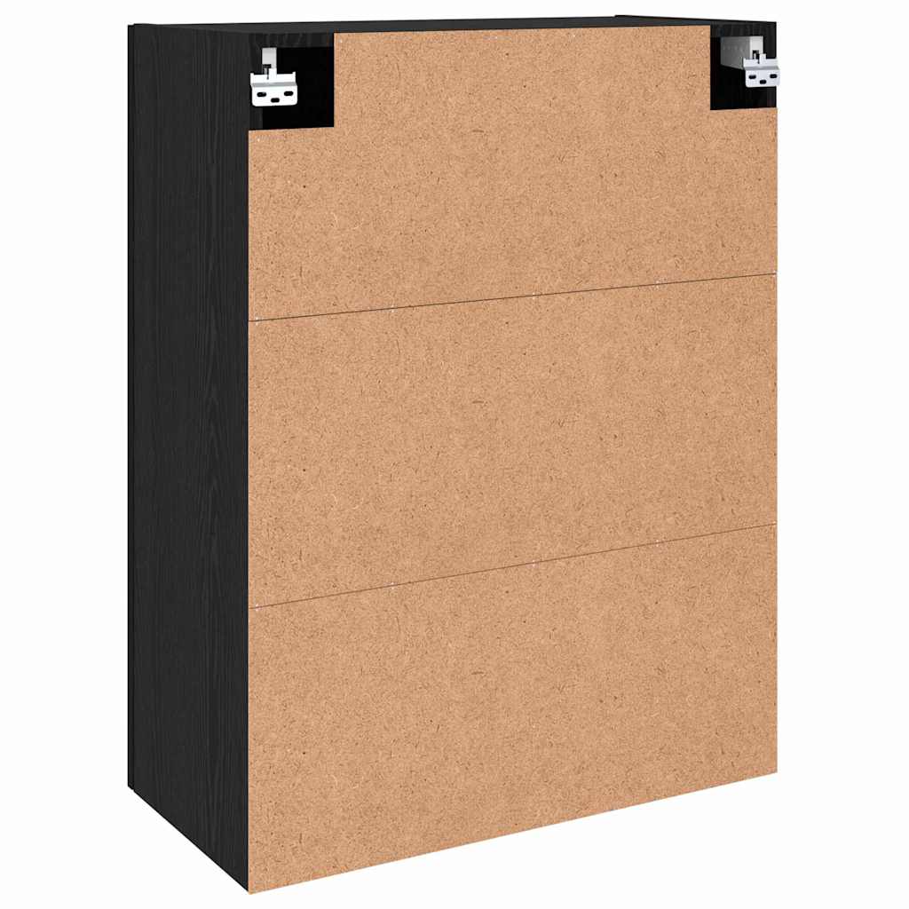 Wandschrank 2 pcs Schwarz Eichen-Optik 69,5 x 34 x 90 cm
