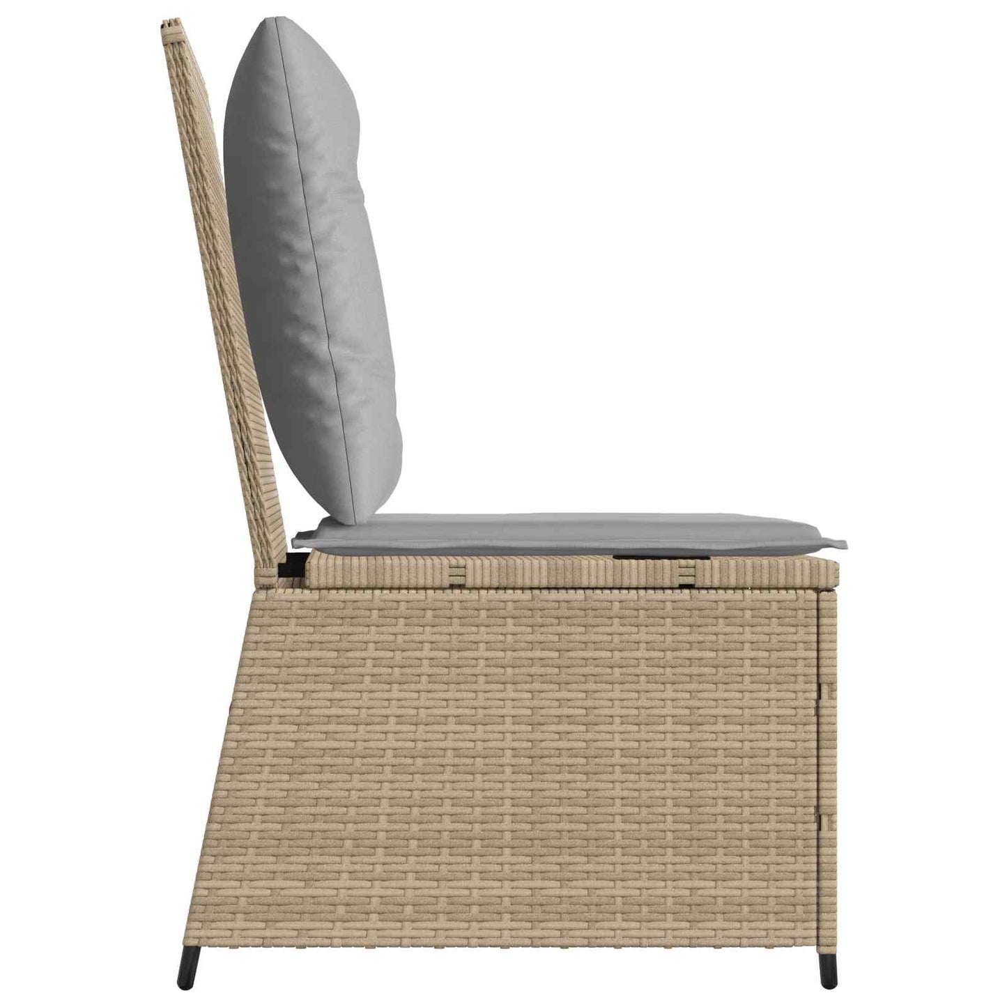 Garten-Sofa mit Kissen Beige und Grau Poly-Rattan