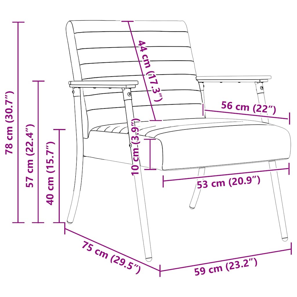Sessel Creme 59 x 75 x 78 cm Stoff