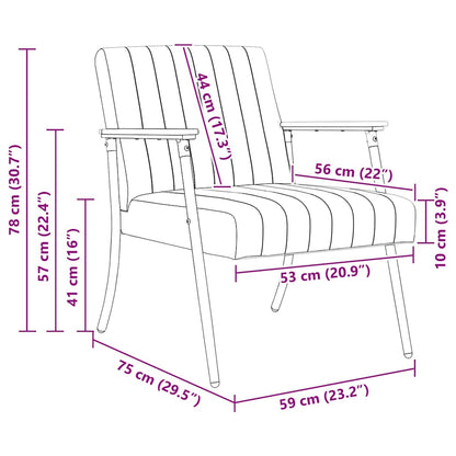 Sessel Hellgrau 59 x 75 x 78 cm Samt