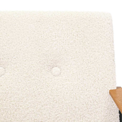 Sessel Creme 59 x 75 x 78 cm Lockiger wollähnlicher Stoff