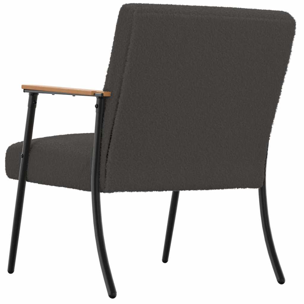 Sessel Dunkelgrau 59 x 75 x 78 cm Lockiger wollähnlicher Stoff