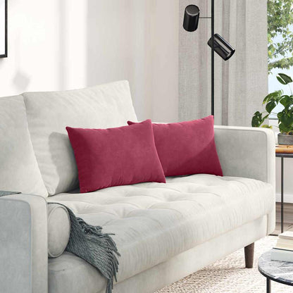 Sofakissen 2 Stück Weinrot 50 x 30 cm Cordstoff