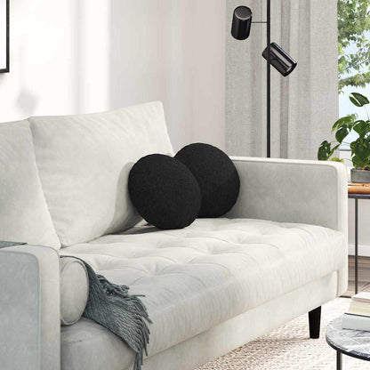 Sitzkissen 2 pcs Schwarz Ø30 x 13 cm Stoff