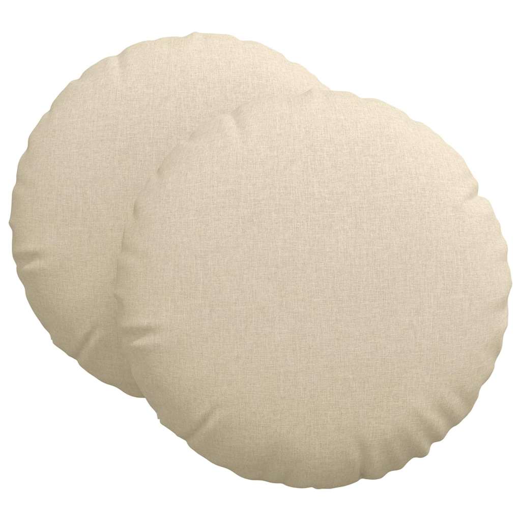 Sitzkissen 2 pcs Creme Ø60 x 21 cm Stoff