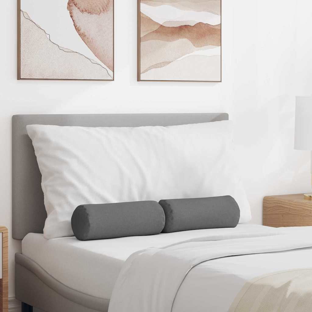 Bolsterkissen 2 Stück Dunkelgrau Ø 15 x 40 cm Stoff