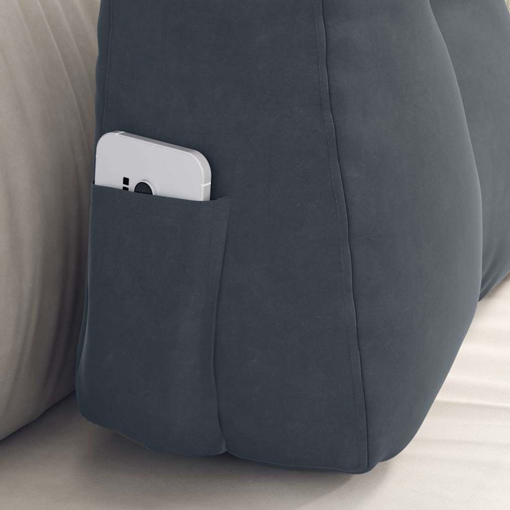 Rückenkissen Dunkelgrau 60 x 24 x 50 cm Samt