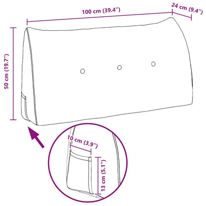 Rückenkissen Weinrot 100 x 24 x 50 cm Samt