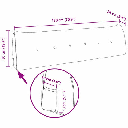 Rücken Kissen Blau 180 x 24 x 50 cm Samt