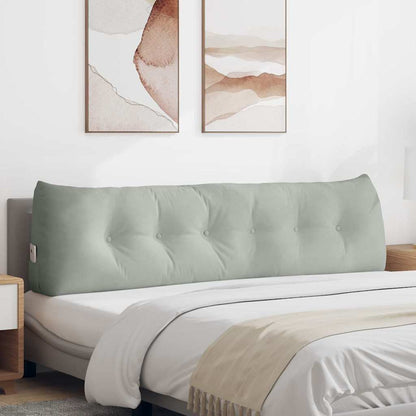 Rücken Kissen Hellgrau 180 x 24 x 50 cm Samt