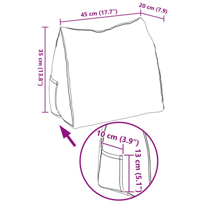 Rückenkissen Dunkelgrau 45 x 20 x 35 cm Stoff