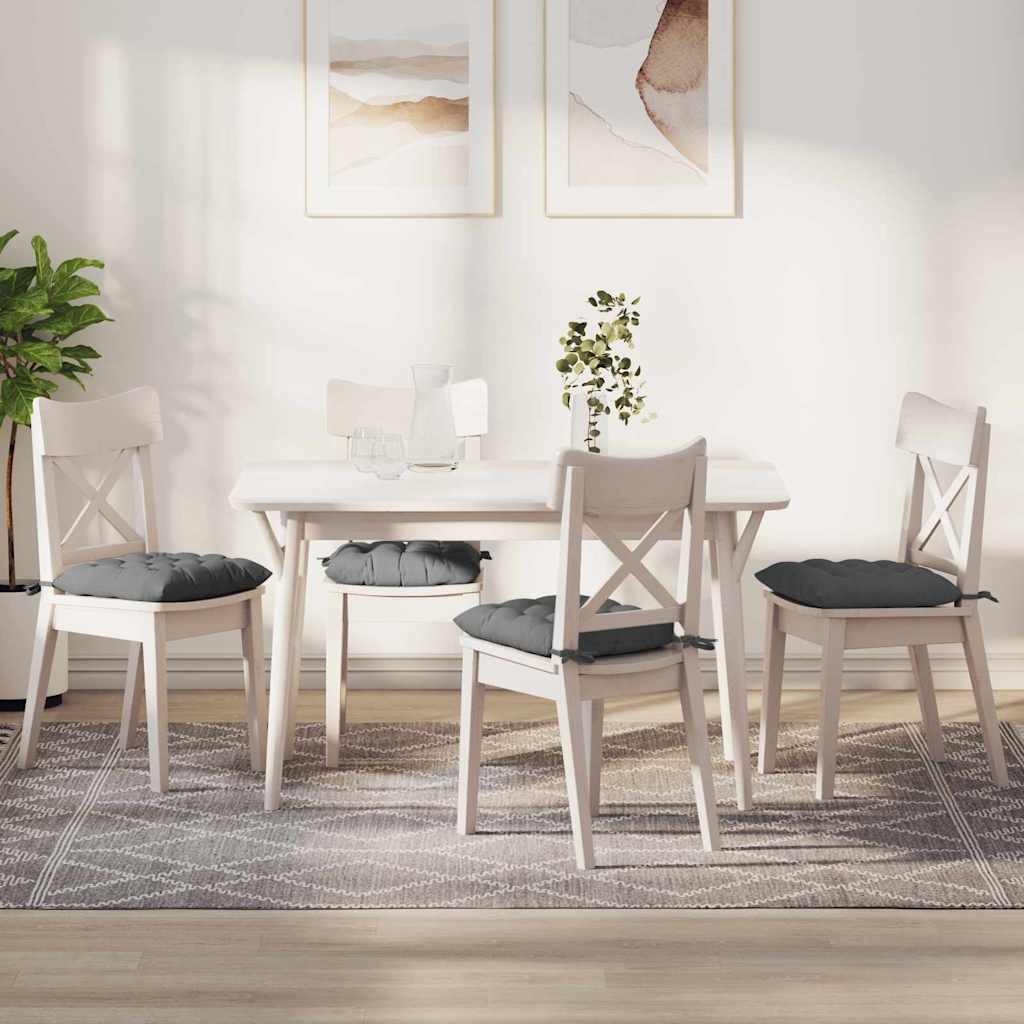 Sitzkissen 4 pcs Dunkelgrau 40 x 40 x 6 cm Mikrofaser