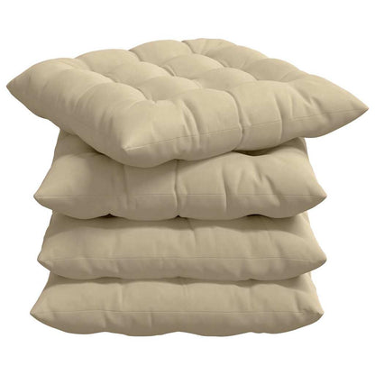 Sitzkissen 4 pcs Creme 40 x 40 x 6 cm Mikrofaser