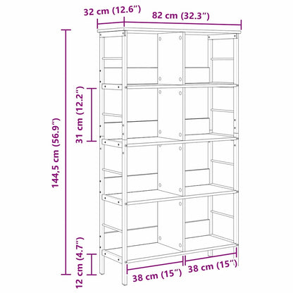 Bücherregal Graues Sonoma 82 x 32 x 144,5 cm Holzwerkstoff