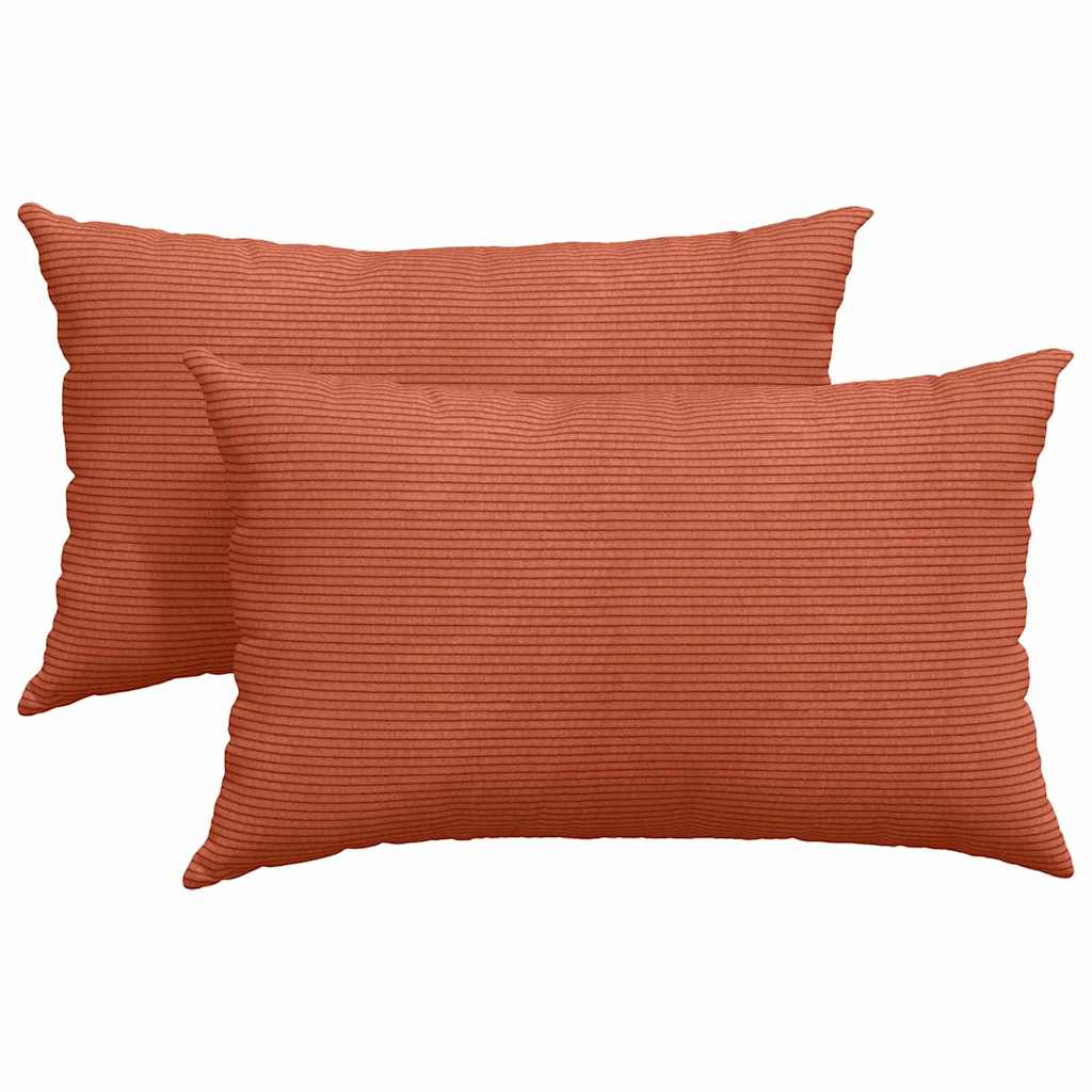 Sofakissen 2 Stück Rot-Orange 50 x 30 cm Cordstoff