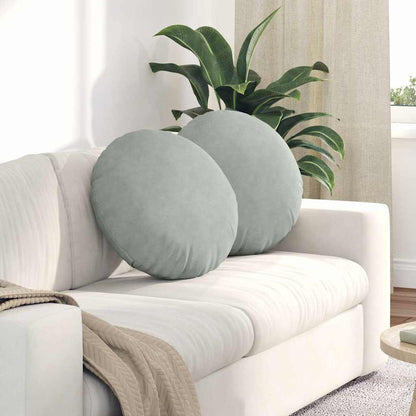 Sitzkissen 2 Stück Hellgrau Ø 50 x 19 cm Samt